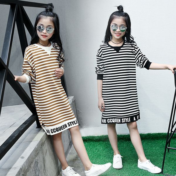 children's dress 2018 girls spring and autumn striped letter in the long casual blouse shirt middle school student clothes y200317, Red;yellow
children's dress 2018 girls spring and autumn striped letter in the long casual blouse shirt middle school student clothes y200317, Red;yellow