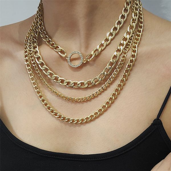 vintage multilayer thick chain choker necklace for women punk hip hop crystal round circle bib necklace statement jewelry, Golden;silver
vintage multilayer thick chain choker necklace for women punk hip hop crystal round circle bib necklace statement jewelry, Golden;silver