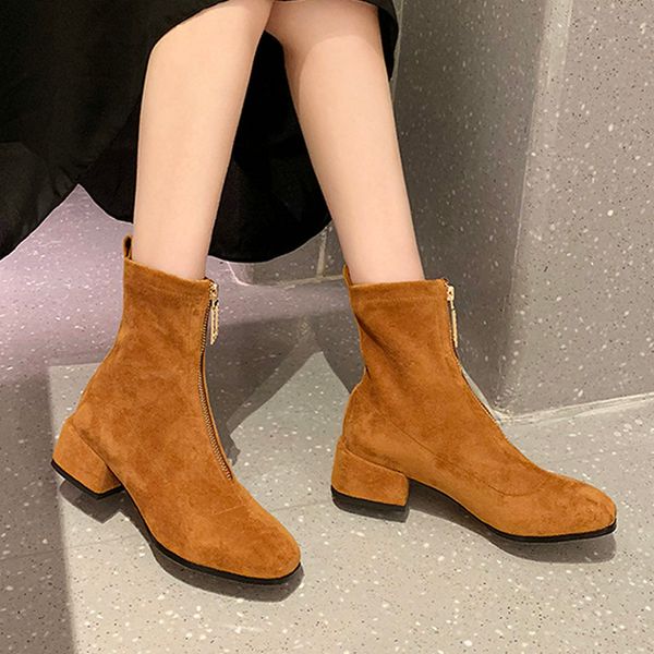 slim stretch ankle boots for women pointed toe sock boots square low heel shoes woman fashion bota, Black
slim stretch ankle boots for women pointed toe sock boots square low heel shoes woman fashion bota, Black