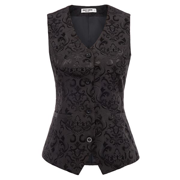 retro jacquard coat women vintage sleeveless v-neck handkerchief hem pockets fit slim elegant party vest coat waistcoat, Black;white
retro jacquard coat women vintage sleeveless v-neck handkerchief hem pockets fit slim elegant party vest coat waistcoat, Black;white