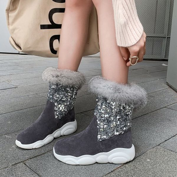 us4-11 women sequins bling ankle boots fur thick warm winter snow platform wedge heel shoes black slive white plus size d2023
us4-11 women sequins bling ankle boots fur thick warm winter snow platform wedge heel shoes black slive white plus size d2023