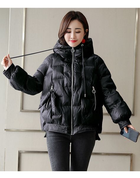 thickened cotton-padded jacket for women short 2018 winter new korean version loose-fitting all-purpose peng peng bread suit, Black
thickened cotton-padded jacket for women short 2018 winter new korean version loose-fitting all-purpose peng peng bread suit, Black