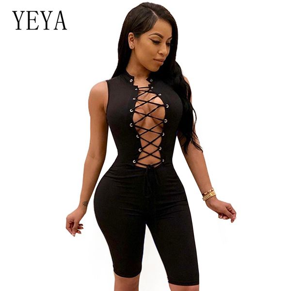 yeya summer playsuit sleeveless lace up short rompers womens jumpsuit hollow out bodycon bandage playsuit bodysuit overalls, Black;white
yeya summer playsuit sleeveless lace up short rompers womens jumpsuit hollow out bodycon bandage playsuit bodysuit overalls, Black;white