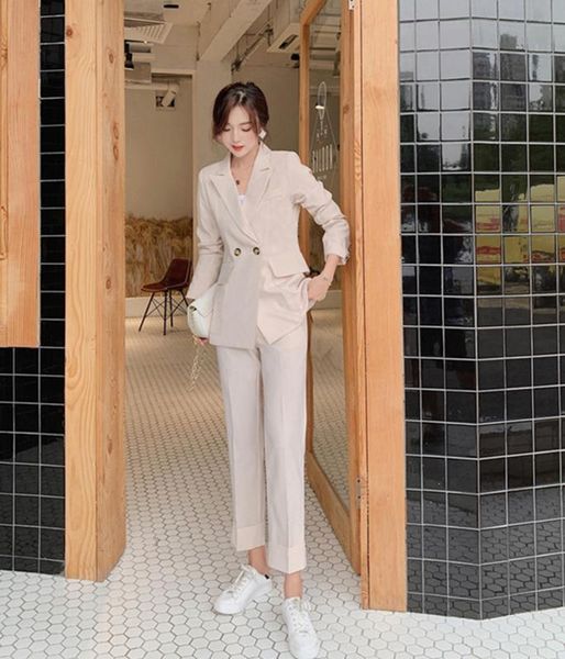 vintage spring women pant suit notched blazer jacket & pant 2020 office wear women suits female sets, White;black
vintage spring women pant suit notched blazer jacket & pant 2020 office wear women suits female sets, White;black