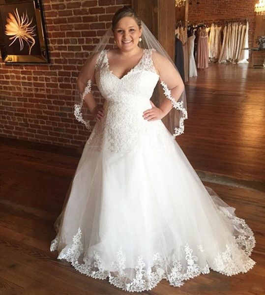 vintage plus size wedding dresses v neck sleeveless a line bridal gowns lace appliques tulle wedding vestidos custom made, White
vintage plus size wedding dresses v neck sleeveless a line bridal gowns lace appliques tulle wedding vestidos custom made, White