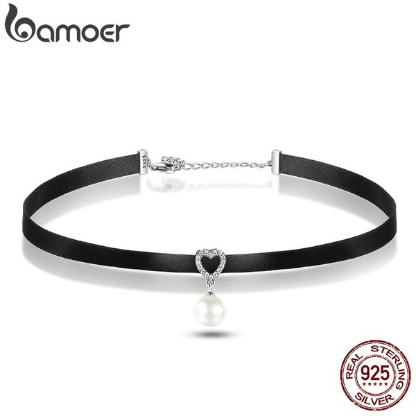 bamoer 925 sterling silver & black braid heart pendant with clear cz choker necklace for women chocker colar jewelry scn070
bamoer 925 sterling silver & black braid heart pendant with clear cz choker necklace for women chocker colar jewelry scn070