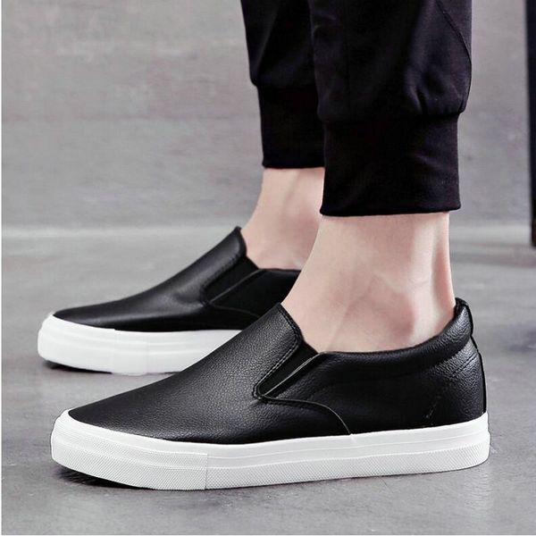 men fashion breathable sneakers men leather flat shoes casual slip on loafers driving shoes black white flats 2020
men fashion breathable sneakers men leather flat shoes casual slip on loafers driving shoes black white flats 2020