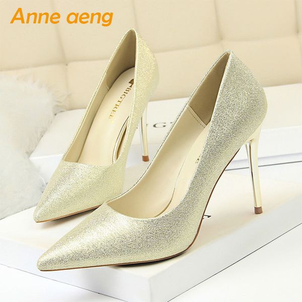 2019 new women pumps high thin heel pointed toe shallow bling ladies bridal wedding women shoes gold high heel female pumps, Black 
2019 new women pumps high thin heel pointed toe shallow bling ladies bridal wedding women shoes gold high heel female pumps, Black