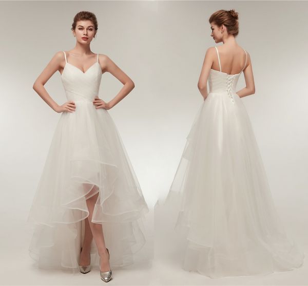 elegant ruffle v neck a line wedding dresses tulle long hi low wedding party bride dresses for women wedding dress gowns, White
elegant ruffle v neck a line wedding dresses tulle long hi low wedding party bride dresses for women wedding dress gowns, White