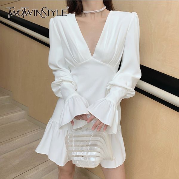 twotwinstyle elegant bodycon women dress v neck lantern sleeve high waist ruffle mini dresses female autumn 2019 fashion, Black;gray
twotwinstyle elegant bodycon women dress v neck lantern sleeve high waist ruffle mini dresses female autumn 2019 fashion, Black;gray