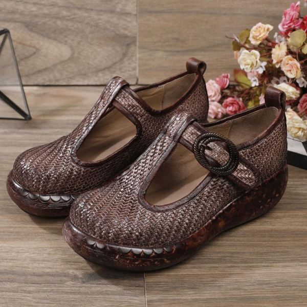 yourseason women genuine leather wedges pumps high heels 2020 new spring auutmn buckle strap retro sewing ladies round toe shoes, Black
yourseason women genuine leather wedges pumps high heels 2020 new spring auutmn buckle strap retro sewing ladies round toe shoes, Black