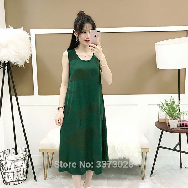 women's summer printing thin round neck long vest sweater dress, Black;white
women's summer printing thin round neck long vest sweater dress, Black;white