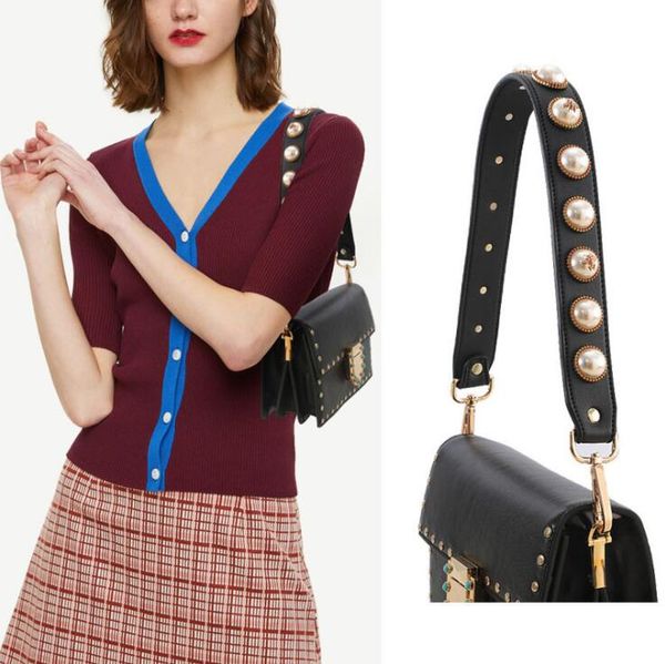 bag shoulder belt strap pu rivet pearl handbag belt fashion color flower bag accessories ornament leather wide bee flower pearl accessories, Black
bag shoulder belt strap pu rivet pearl handbag belt fashion color flower bag accessories ornament leather wide bee flower pearl accessories, Black