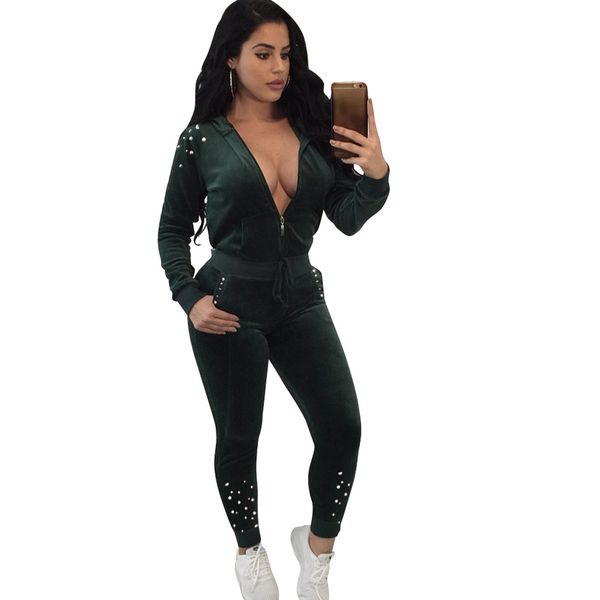 yuyou fashion style ladies casual beads two-piece jumpsuit women's hoodie v-neck velvet long sleeve zipper, Black;white
yuyou fashion style ladies casual beads two-piece jumpsuit women's hoodie v-neck velvet long sleeve zipper, Black;white