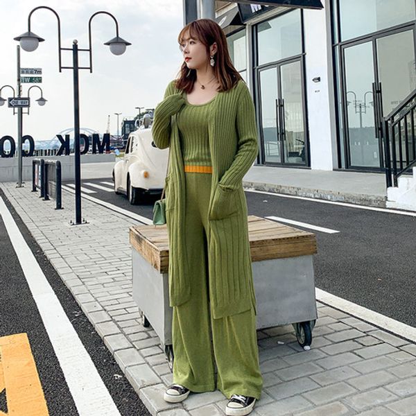 women plus size suits and sets women's sweater knitted suit casual women 3 piece set and pants ensemble femme survetement, White
women plus size suits and sets women's sweater knitted suit casual women 3 piece set and pants ensemble femme survetement, White