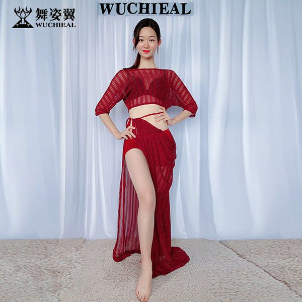 belly dancing female 2019 new summer net yarn belly dance long skirt oriental dance suit 3076, Black;red
belly dancing female 2019 new summer net yarn belly dance long skirt oriental dance suit 3076, Black;red