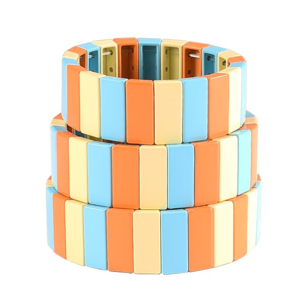 link, chain 3pcs/lot enamel tile bracelets set rainbow elastic stackable bracelet family series girl friend gift, Black
link, chain 3pcs/lot enamel tile bracelets set rainbow elastic stackable bracelet family series girl friend gift, Black