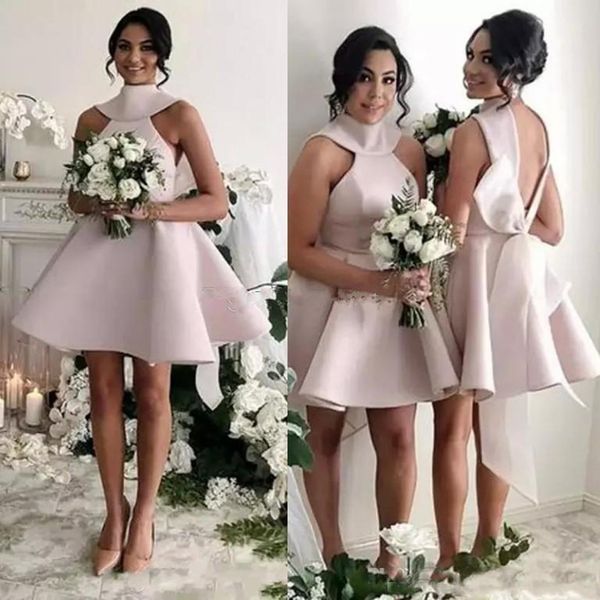 2019 Pink Short Bridesmaid Dresses With Big Bow High Neck Modern Wedding Guest Party Gowns Maid Of Honor Dress Cheap
2019 Pink Short Bridesmaid Dresses With Big Bow High Neck Modern Wedding Guest Party Gowns Maid Of Honor Dress Cheap