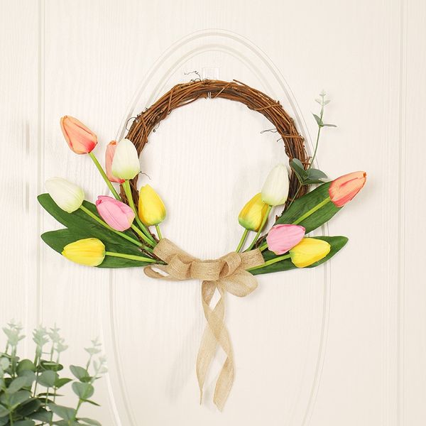 20-inch artificial tulips garland colorful silk with green leaves door hanging wreath wedding party diy wreath party decor h1
20-inch artificial tulips garland colorful silk with green leaves door hanging wreath wedding party diy wreath party decor h1