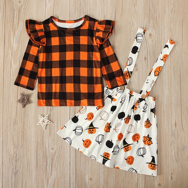 ins selling children models in europe and america halloween girls long sleeve plaid + pumpkin braces skirt childrenswea, White
ins selling children models in europe and america halloween girls long sleeve plaid + pumpkin braces skirt childrenswea, White