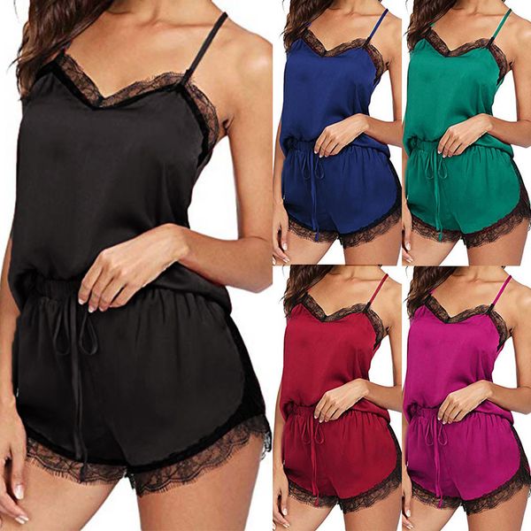 selling ladies sports pajamas suit sleeveless strap lace side satin cami shirt pajamas women sense summer home service, White;black
selling ladies sports pajamas suit sleeveless strap lace side satin cami shirt pajamas women sense summer home service, White;black
