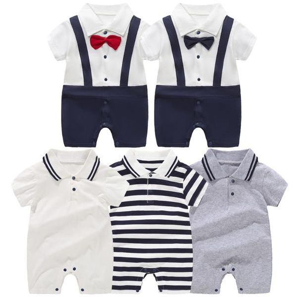 100% cotton newborn baby clothes summer gentleman infant boys bow tie rompers 0-12 months baby short sleeved pajamas climbing, Blue
100% cotton newborn baby clothes summer gentleman infant boys bow tie rompers 0-12 months baby short sleeved pajamas climbing, Blue