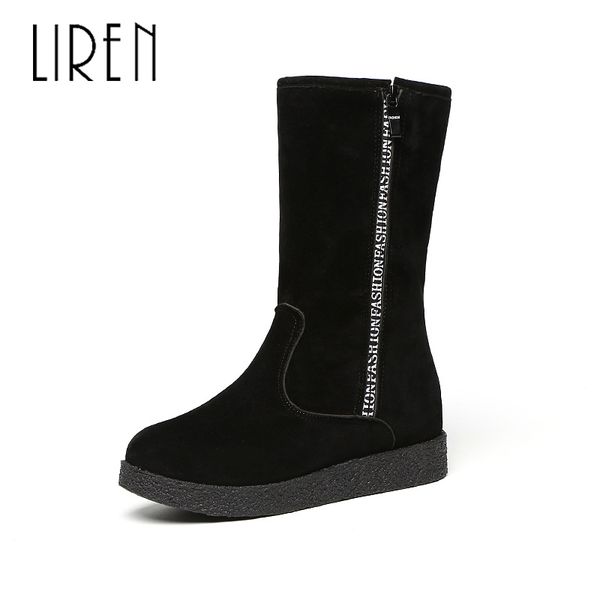 liren 2019 winter women flock mid-calf zip boots comfortable women keep warm boots round wrapped toe flat heels lady, Black
liren 2019 winter women flock mid-calf zip boots comfortable women keep warm boots round wrapped toe flat heels lady, Black