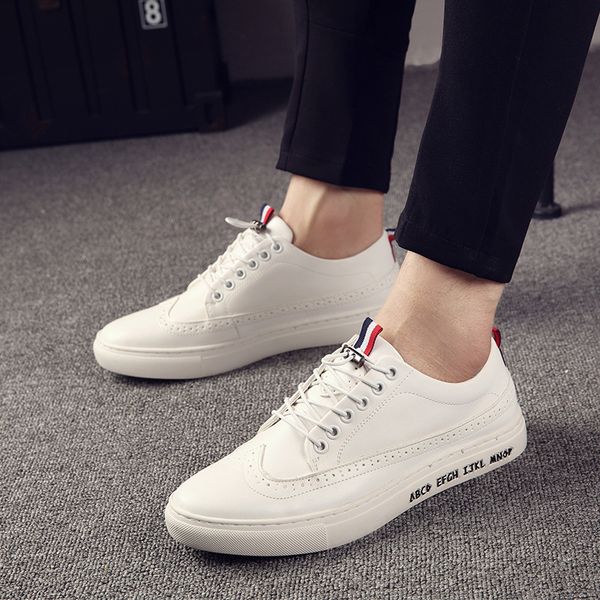 2019 spring new style white shoes men outdoor sports footwear korean-style shoes fashion flat men's, Black 
2019 spring new style white shoes men outdoor sports footwear korean-style shoes fashion flat men's, Black