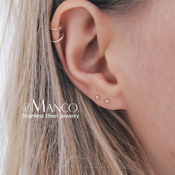 e-manco korean style stainless steel earrings for women minimalist small stud earrings set fashion jewelry, Golden;silver
e-manco korean style stainless steel earrings for women minimalist small stud earrings set fashion jewelry, Golden;silver