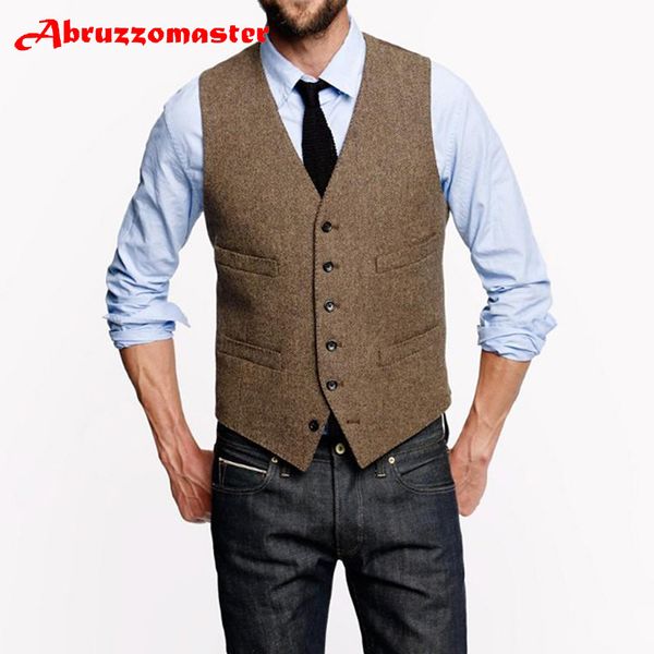 abruzzomaster farm wedding vintage brown tweed vests custom made groom vest mens slim fit tailor made wedding waistcoat, White;black
abruzzomaster farm wedding vintage brown tweed vests custom made groom vest mens slim fit tailor made wedding waistcoat, White;black
