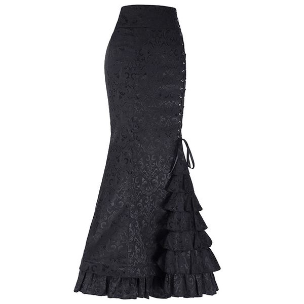 summer vintage mermaid women skirts western style plain pleated lace-up girls popular retro pure color female long skirts, Black
summer vintage mermaid women skirts western style plain pleated lace-up girls popular retro pure color female long skirts, Black