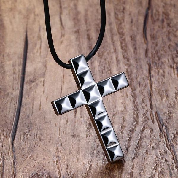 men vintage cross necklace quality tungsten carbide religious pendant black leather necklace never fade rust scratched jewelry, Silver
men vintage cross necklace quality tungsten carbide religious pendant black leather necklace never fade rust scratched jewelry, Silver