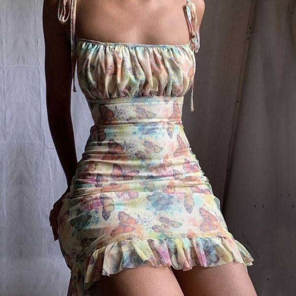 women sleeveless club bodycon dress 2020 summer boho ruffled butterfly printed strapless dress, Black;gray
women sleeveless club bodycon dress 2020 summer boho ruffled butterfly printed strapless dress, Black;gray