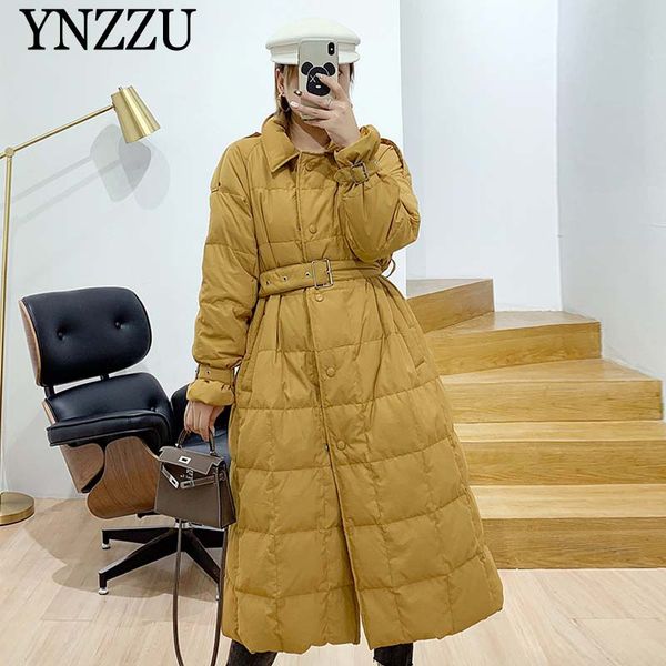 2019 winter yellow warm women down jacket long sleeve with belt loose female down coat chic solid color long outwear ynzzu yo964, Black
2019 winter yellow warm women down jacket long sleeve with belt loose female down coat chic solid color long outwear ynzzu yo964, Black