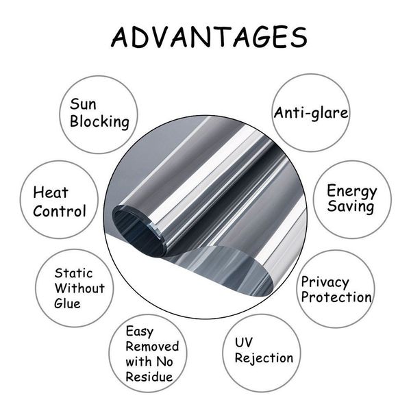 length 2/5m silver one way glass self adhesive film diy reflective mirror window tint uv sun window film privacy protection
length 2/5m silver one way glass self adhesive film diy reflective mirror window tint uv sun window film privacy protection