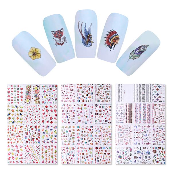 1 sheet fruits ice creams national style patterns water decals manicure nail art transfer sticker, Black
1 sheet fruits ice creams national style patterns water decals manicure nail art transfer sticker, Black