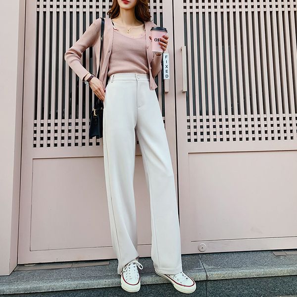 lyjmtdbk summer autumn loose women's suit pants 2019 casual pocket trousers elegant ladies pants high waist straight, Black;white
lyjmtdbk summer autumn loose women's suit pants 2019 casual pocket trousers elegant ladies pants high waist straight, Black;white