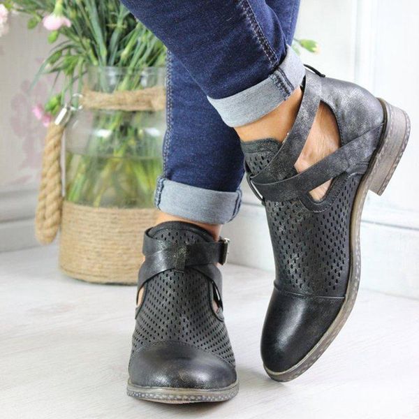 lasperal 2019 fashion autumn women boots mid heels shoes for female pu leather ankle boots rivet buckle daily shoes short, Black 
lasperal 2019 fashion autumn women boots mid heels shoes for female pu leather ankle boots rivet buckle daily shoes short, Black