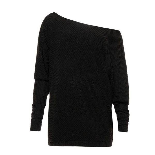 women sweater off shoulder solid white knitwear autumn winter 2019 gray black basic casual loose knitted jumpers female, White;black
women sweater off shoulder solid white knitwear autumn winter 2019 gray black basic casual loose knitted jumpers female, White;black