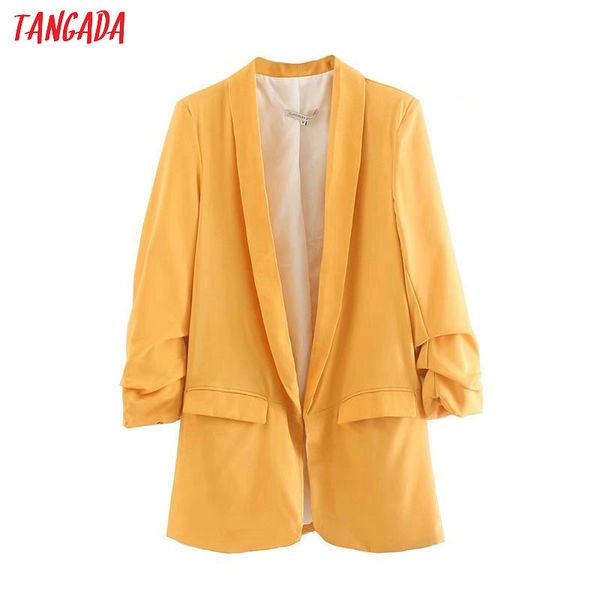 tangada women orange blazer jackets fashion ruched three quarter sleeve ladies blazer coat female jackets office lady suit 5z06, White;black
tangada women orange blazer jackets fashion ruched three quarter sleeve ladies blazer coat female jackets office lady suit 5z06, White;black