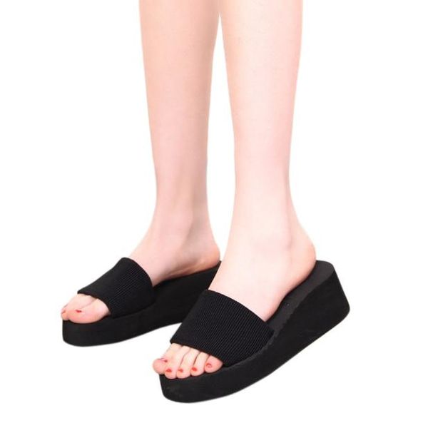 women simple balck shoes thick bottom bathroom slippers ladies solid color high-heeled slippers wedge sand beach flip-flops #yj, Black
women simple balck shoes thick bottom bathroom slippers ladies solid color high-heeled slippers wedge sand beach flip-flops #yj, Black