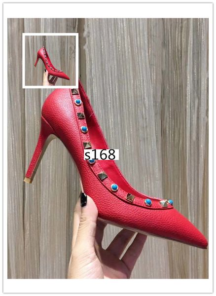 luxury patent leather women pointed toe studs pumps rivet stiletto heels high heels wedding dress shoes 8.5cm size 39, Black
luxury patent leather women pointed toe studs pumps rivet stiletto heels high heels wedding dress shoes 8.5cm size 39, Black