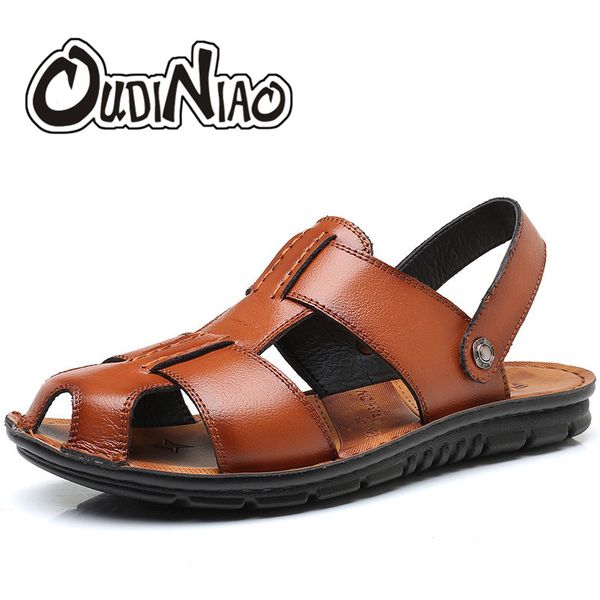 oudiniao mens shoes spilt leather design sandals summer slipper men shoes beach breathable cover toe gladiator slip sandals men, Black
oudiniao mens shoes spilt leather design sandals summer slipper men shoes beach breathable cover toe gladiator slip sandals men, Black
