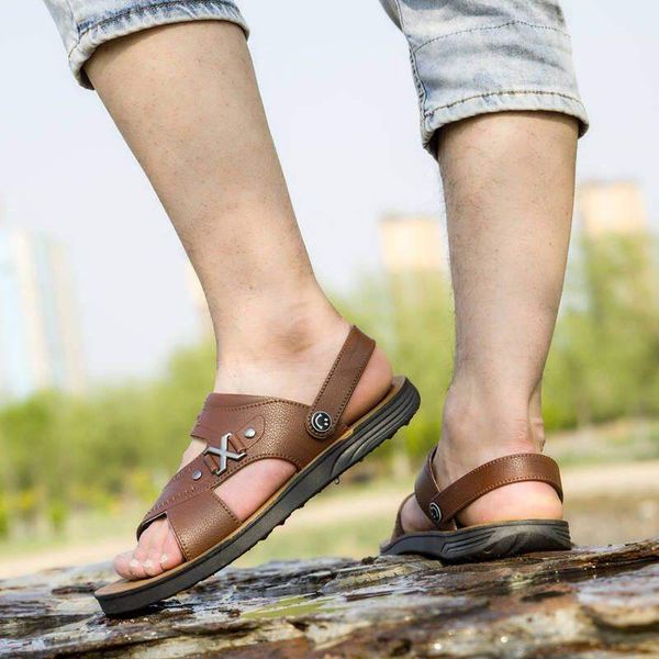 sandals men's fashion 2019 new style summer beach soft-sole casual outdoor wear anti-slip leather slippers summer men's slippers, Black
sandals men's fashion 2019 new style summer beach soft-sole casual outdoor wear anti-slip leather slippers summer men's slippers, Black