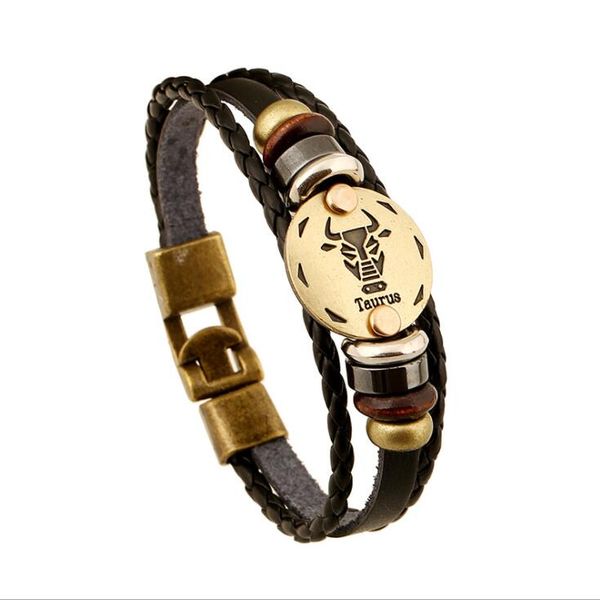 taurus leather bracelet fashion zodiac bracelet birthday gift genuine leather couple accessories, Black
taurus leather bracelet fashion zodiac bracelet birthday gift genuine leather couple accessories, Black
