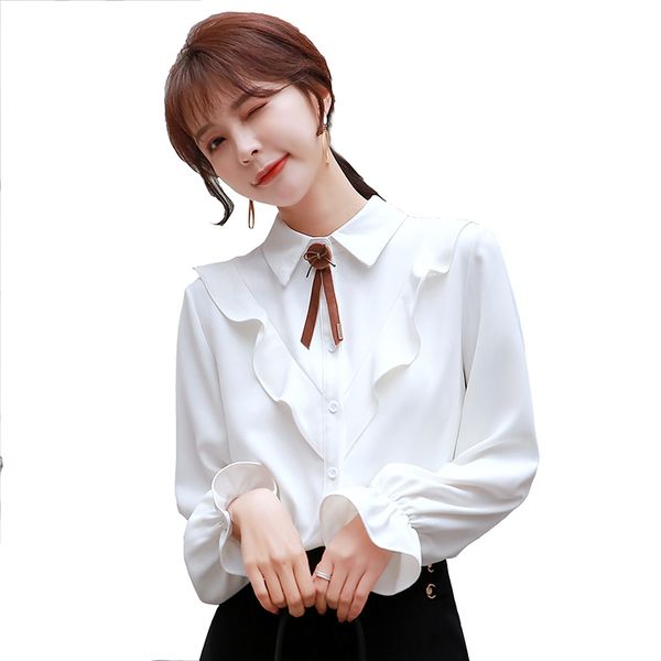 2020 новая рубашка для женщин с длинным рукавом оборками девушки рубашка ol рубашки моды ретро шифон блузка, White
2020 новая рубашка для женщин с длинным рукавом оборками девушки рубашка ol рубашки моды ретро шифон блузка, White