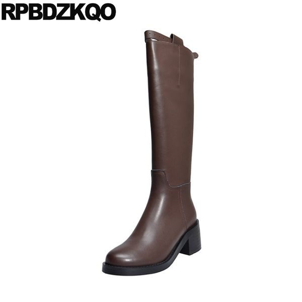 designer shoes women luxury 2019 winter block long tall thick chunky genuine leather fur round toe ladies boots brown knee high, Black
designer shoes women luxury 2019 winter block long tall thick chunky genuine leather fur round toe ladies boots brown knee high, Black