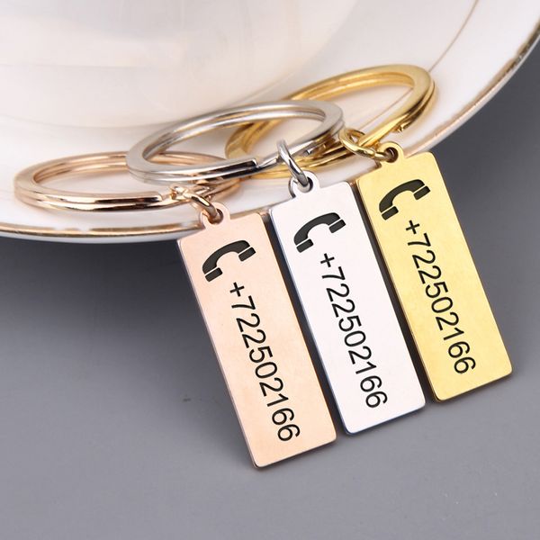 Custom Engraved Keychain Stainless Steel Personalized Gift Customized Phone Number Anti-lost Keyring Key Chain Ring
Custom Engraved Keychain Stainless Steel Personalized Gift Customized Phone Number Anti-lost Keyring Key Chain Ring