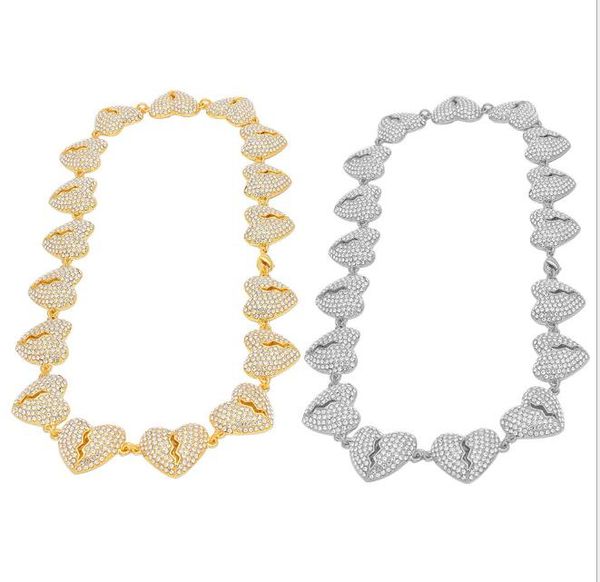 hip hop iced out bling heart broken diamond punk chain link novel necklace jewelry men women wy074, Silver
hip hop iced out bling heart broken diamond punk chain link novel necklace jewelry men women wy074, Silver