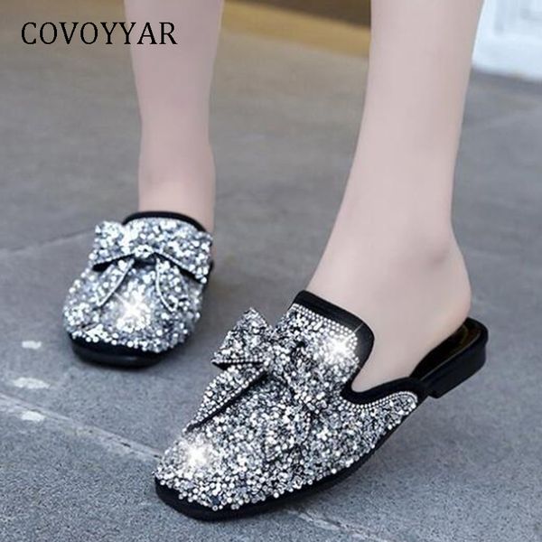 covoyyar fashion bling women slippers 2019 bow glitter lady slides shoes square toe low heel casual shoes silver/black wsl627
covoyyar fashion bling women slippers 2019 bow glitter lady slides shoes square toe low heel casual shoes silver/black wsl627
